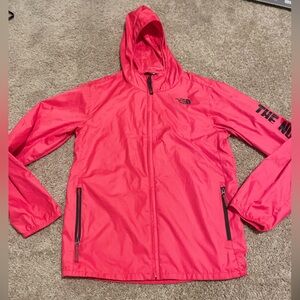 The North Face Vibrant Pink Windwall Windbreaker Jacket Girls Large 14-16